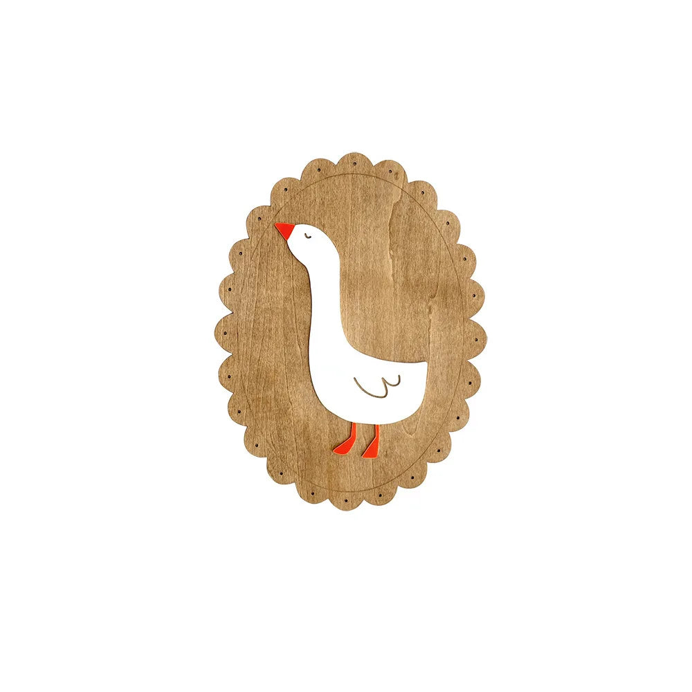 Nordic Wooden Goose & Rabbit Wall Décor – Handmade Nursery Wall Art