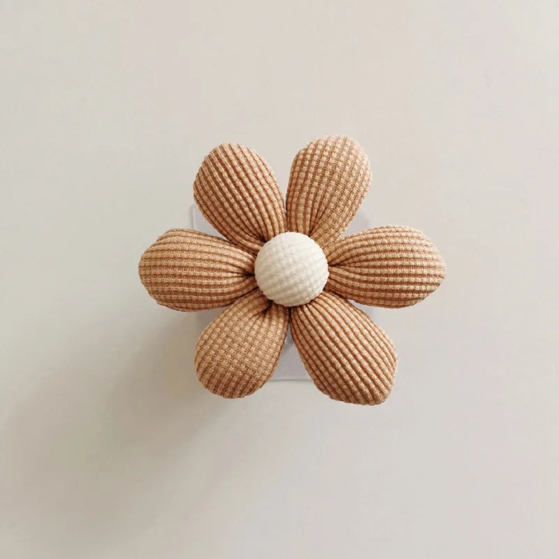 Wooden Flower Wall Hooks – Self Adhesive Nordic Kids Room Storage Hooks