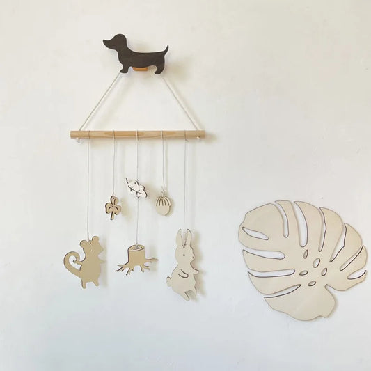 Nordic Wooden Stick Hanging Décor – Kids Room Nursery Wall Ornament