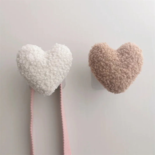 Love Heart Wooden Wall Hook – Nordic Kids Room Sticky Organizer Hook