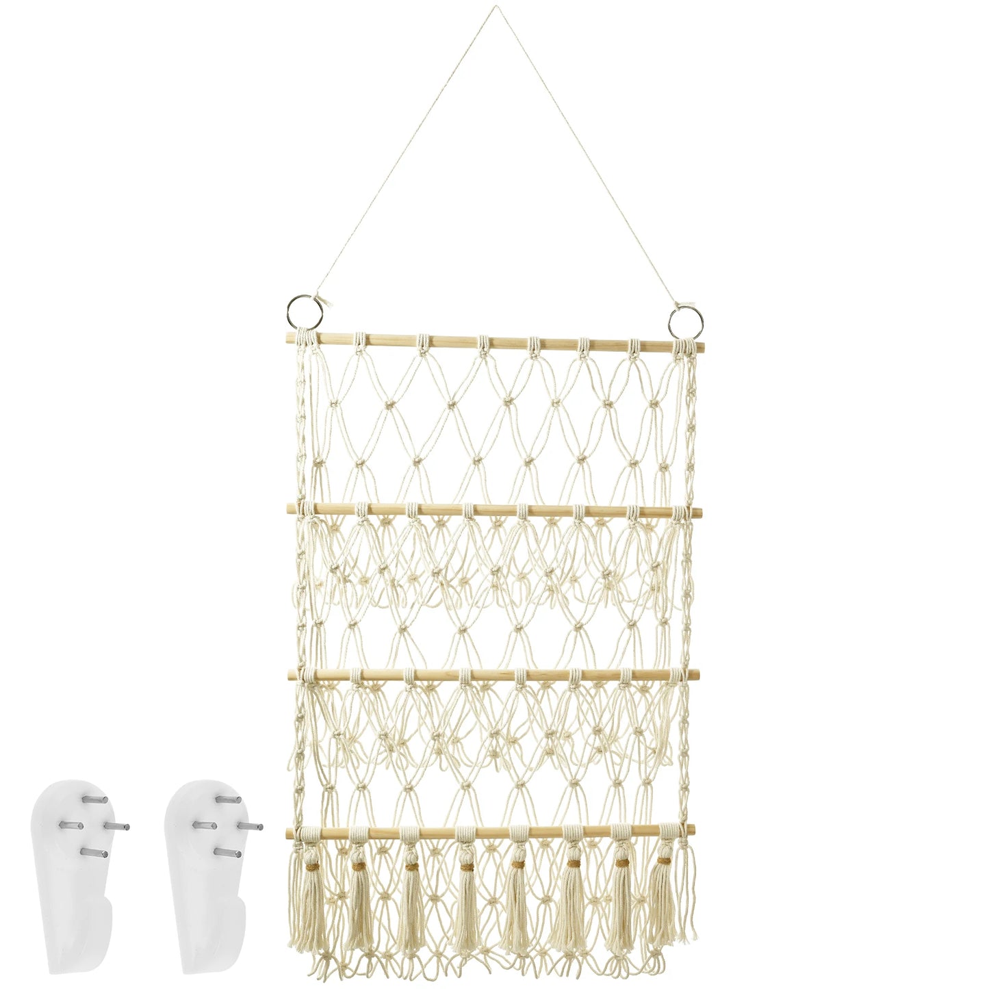 Handwoven Cotton Rope Toy Hammock – Wall Hanging Plush Organizer