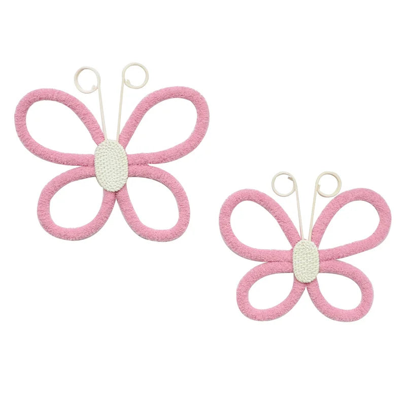 Boho Woven Butterfly Wall Décor Set – Handmade Nursery & Girls Room Hanging