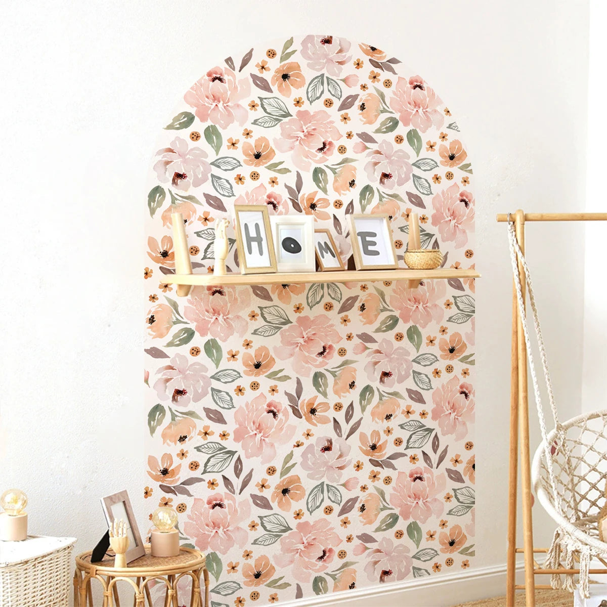 Peony Floral Arch Wall Decal – Kids Nursery & Room Decor