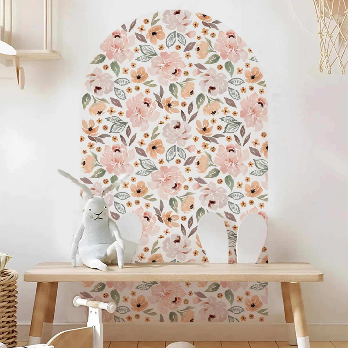 Peony Floral Arch Wall Decal – Kids Nursery & Room Decor