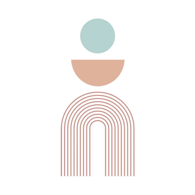 Boho Rainbow Leaves Wall Decal – Large Kids Room Decor