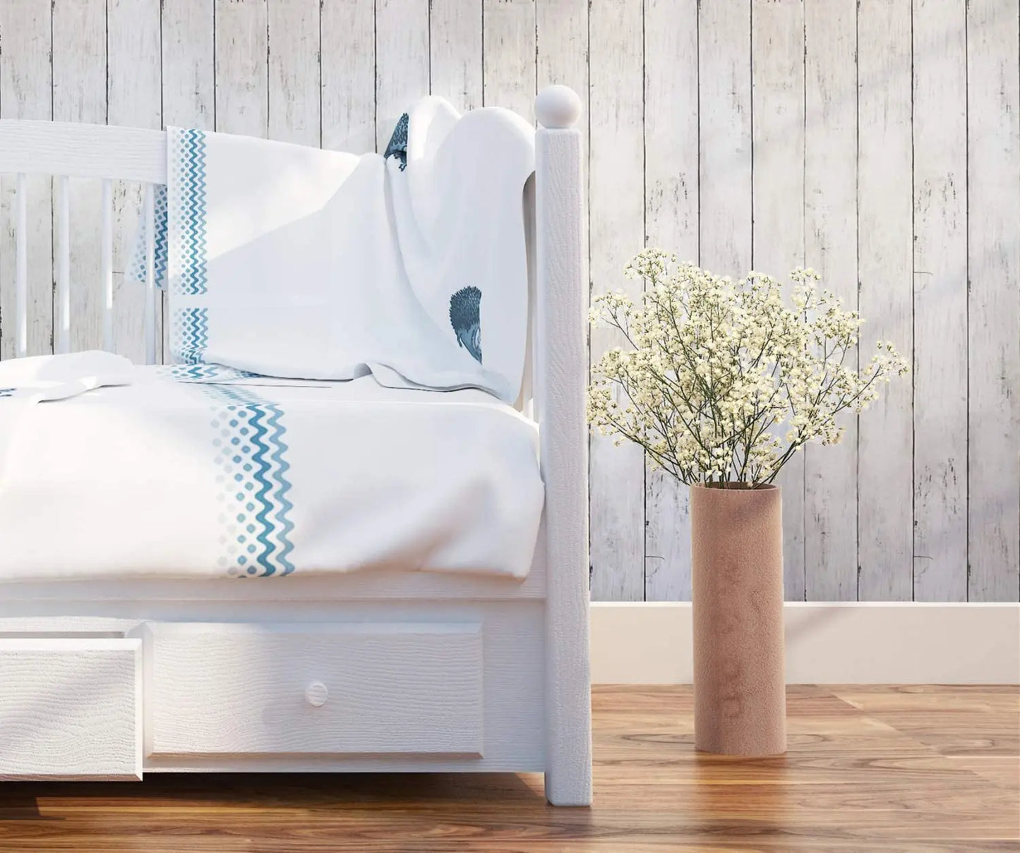 White Shiplap Peel & Stick Wallpaper – Easy Cabinet & Wall Makeover