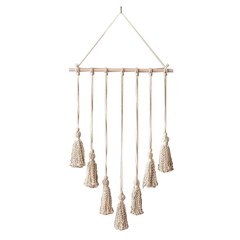 Boho Macrame Photo Display Wall Hanging – Picture Collage Board with Lights & Clips