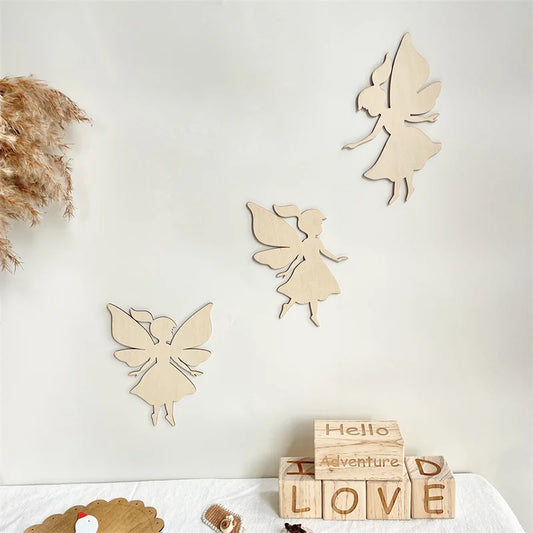 Nordic Wooden Fairy Wall Stickers – DIY Kids Room & Nursery Décor Set