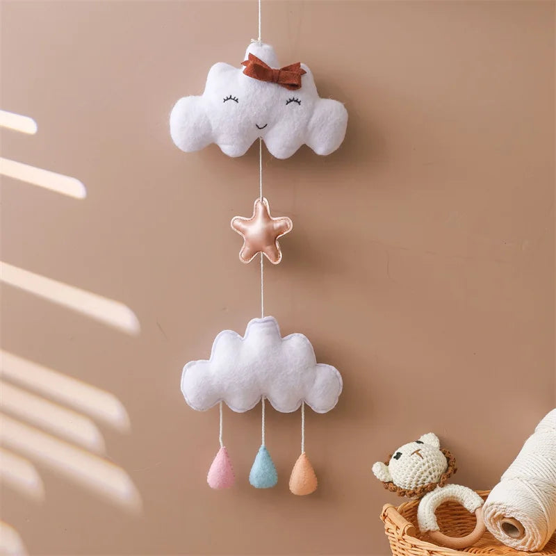 Nordic Felt Rainbow Garland – Cloud & Star Wall Hanging Nursery Décor