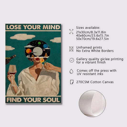 Lose Your Mind Find Your Soul Vintage Music Poster – Retro Wall Art Print