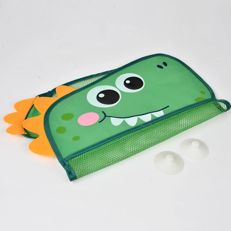 Dinosaur Baby Bath Toy Organizer – Suction Mesh Storage Bag for Kids