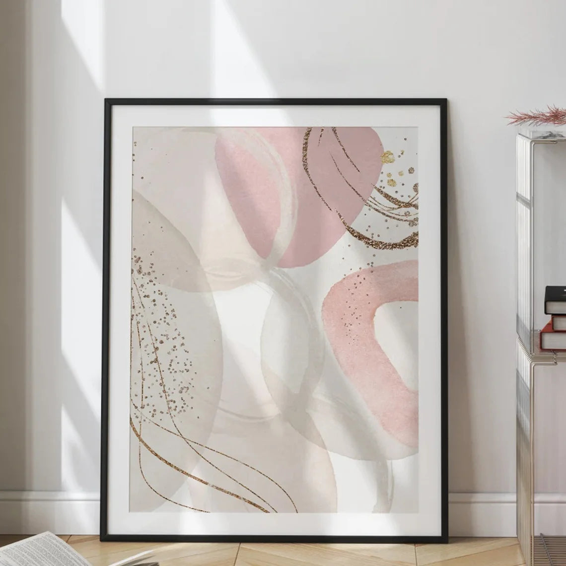 3-Piece Pink Abstract Wall Art Set – Minimalist Blush Canvas Prints for Home Décor