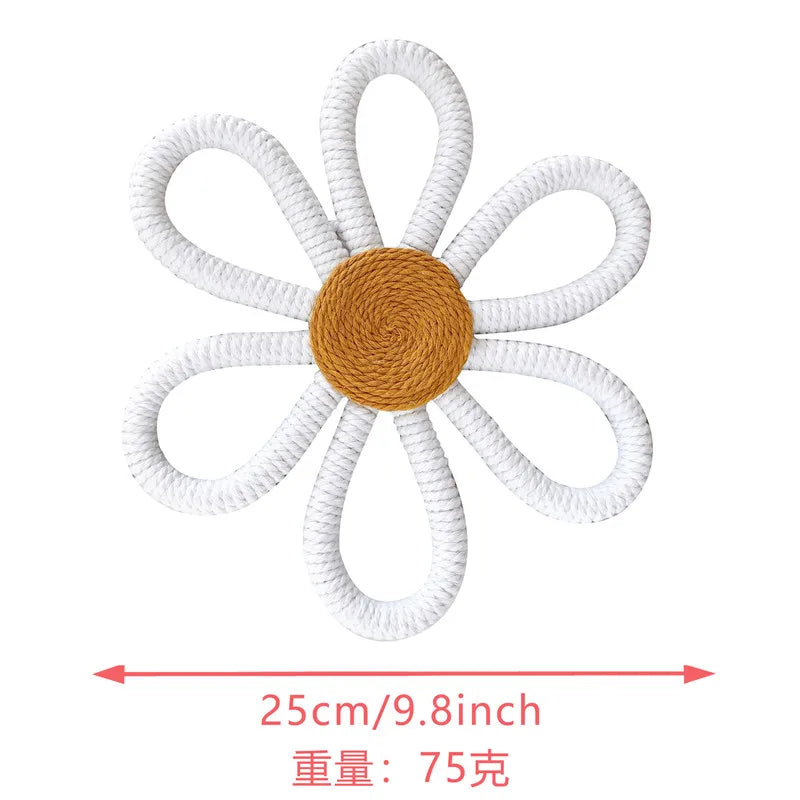 Boho Macrame Daisy Wall Hanging – Handmade Nursery & Kids Room Décor
