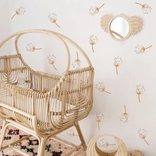 Boho Beige Dandelion Wall Decals for Nursery
