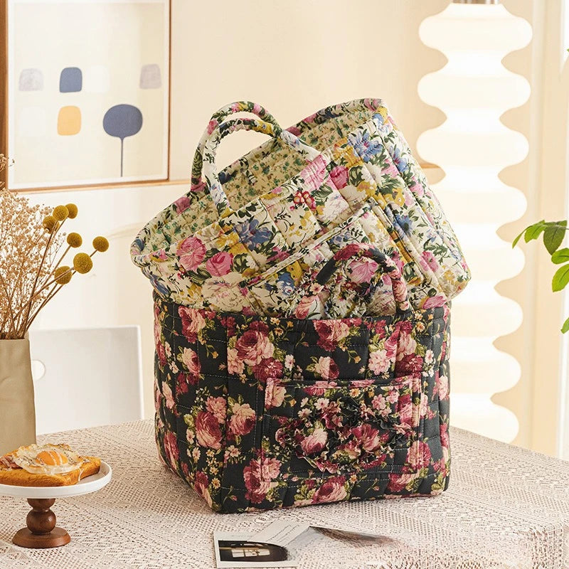 Foldable Cotton Storage Basket – Multi-Purpose Organizer & Laundry Hamper