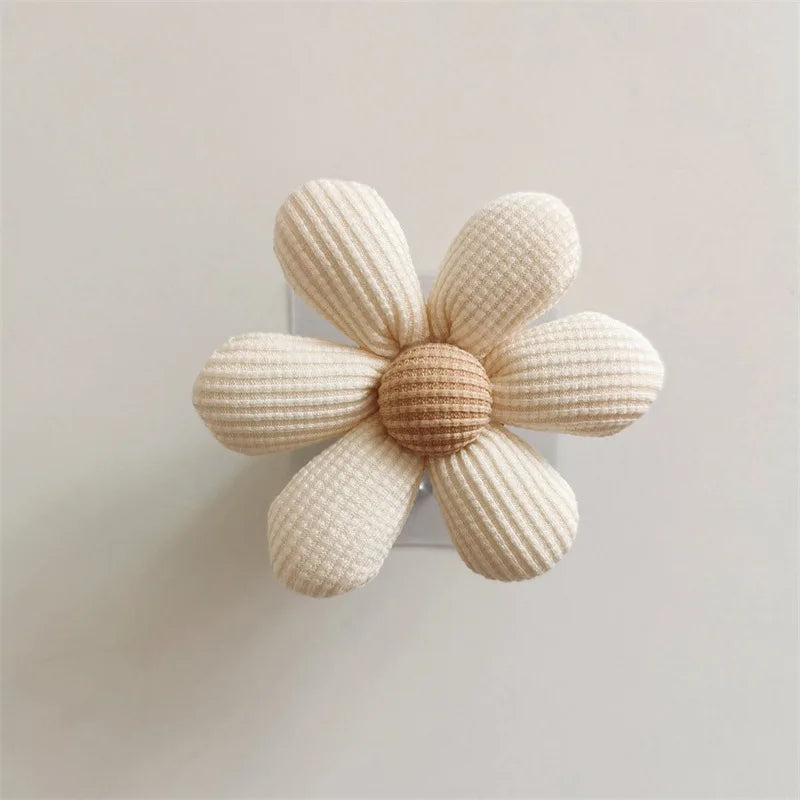 Wooden Flower Wall Hooks – Self Adhesive Nordic Kids Room Storage Hooks