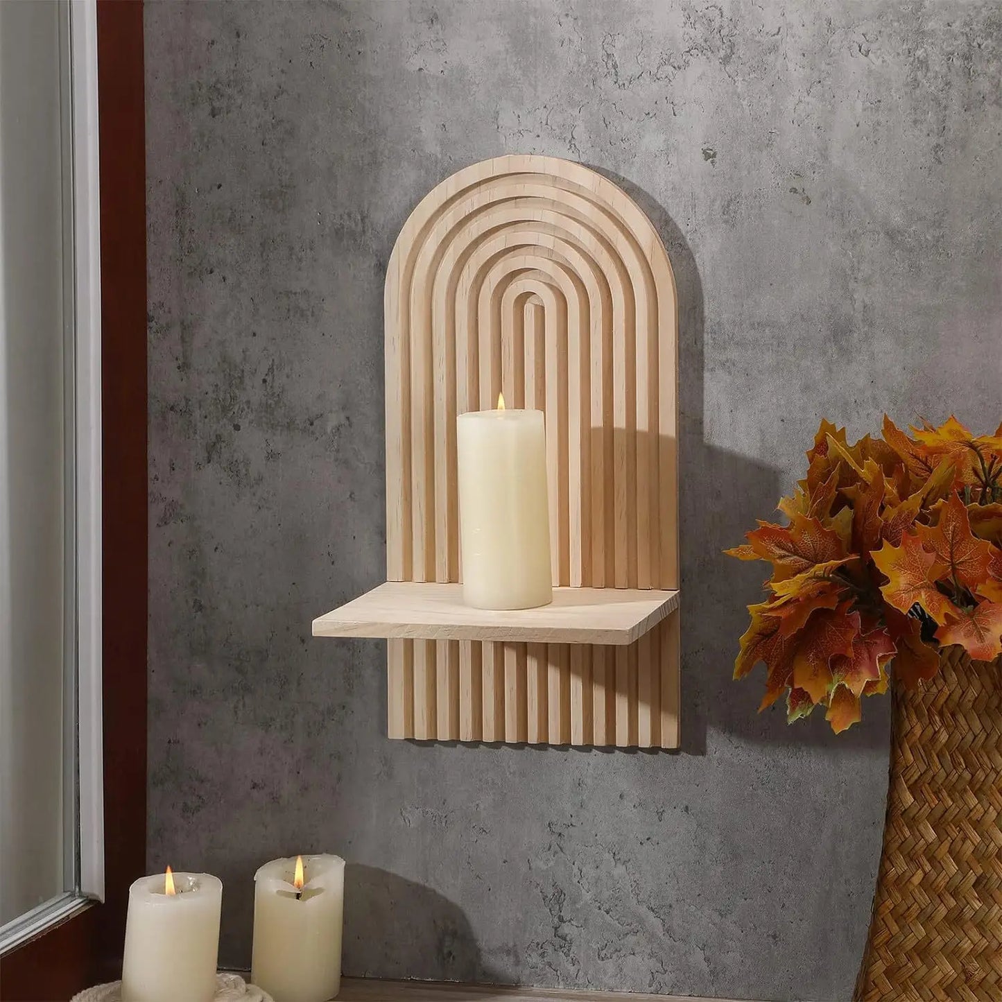 Decorative Wooden Floating Wall Shelf – Modern Book & Display Rack
