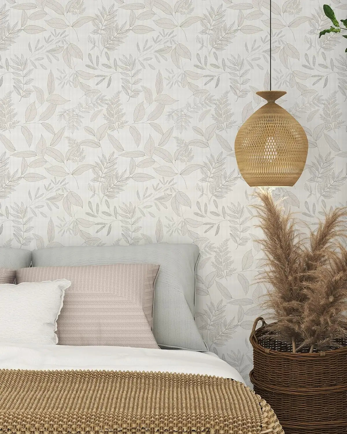 Vintage Boho Leaf Peel & Stick Wallpaper – Waterproof Cabinet & Drawer Upgrade
