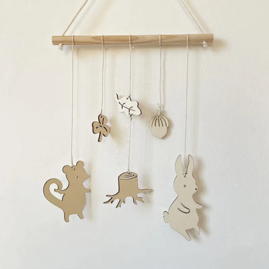Nordic Wooden Stick Hanging Décor – Kids Room Nursery Wall Ornament