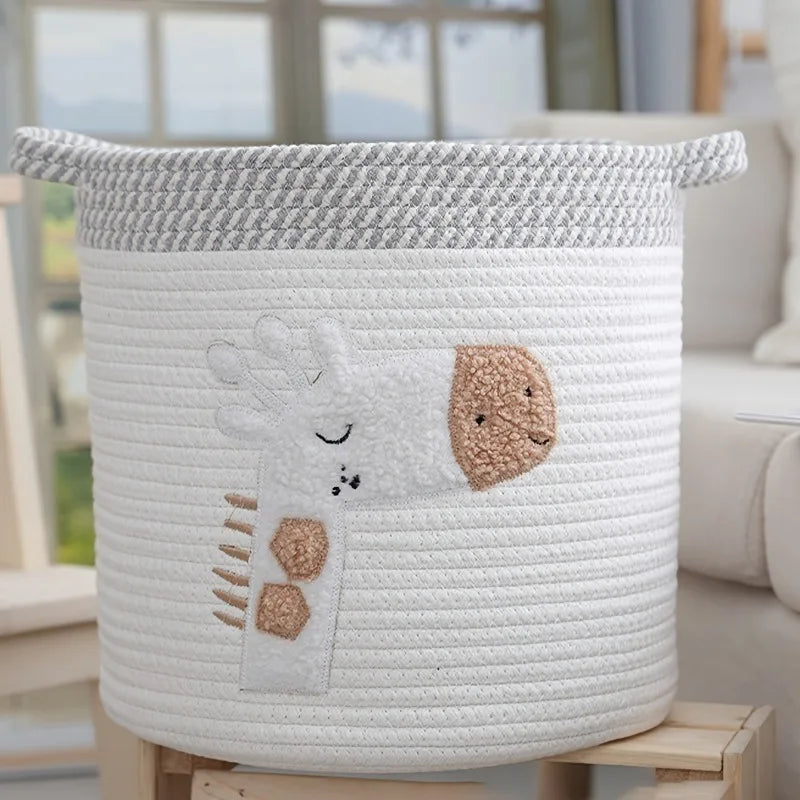 Giraffe Cotton Rope Storage Basket – Cute Multifunctional Organizer for Home