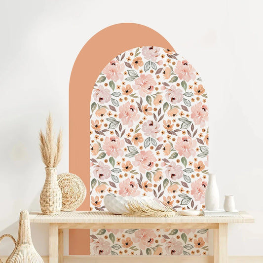 Peony Floral Arch Wall Decal – Kids Nursery & Room Decor