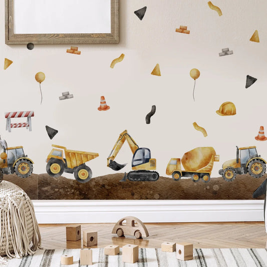 Construction Vehicles Wall Decals – Boys Room Decor