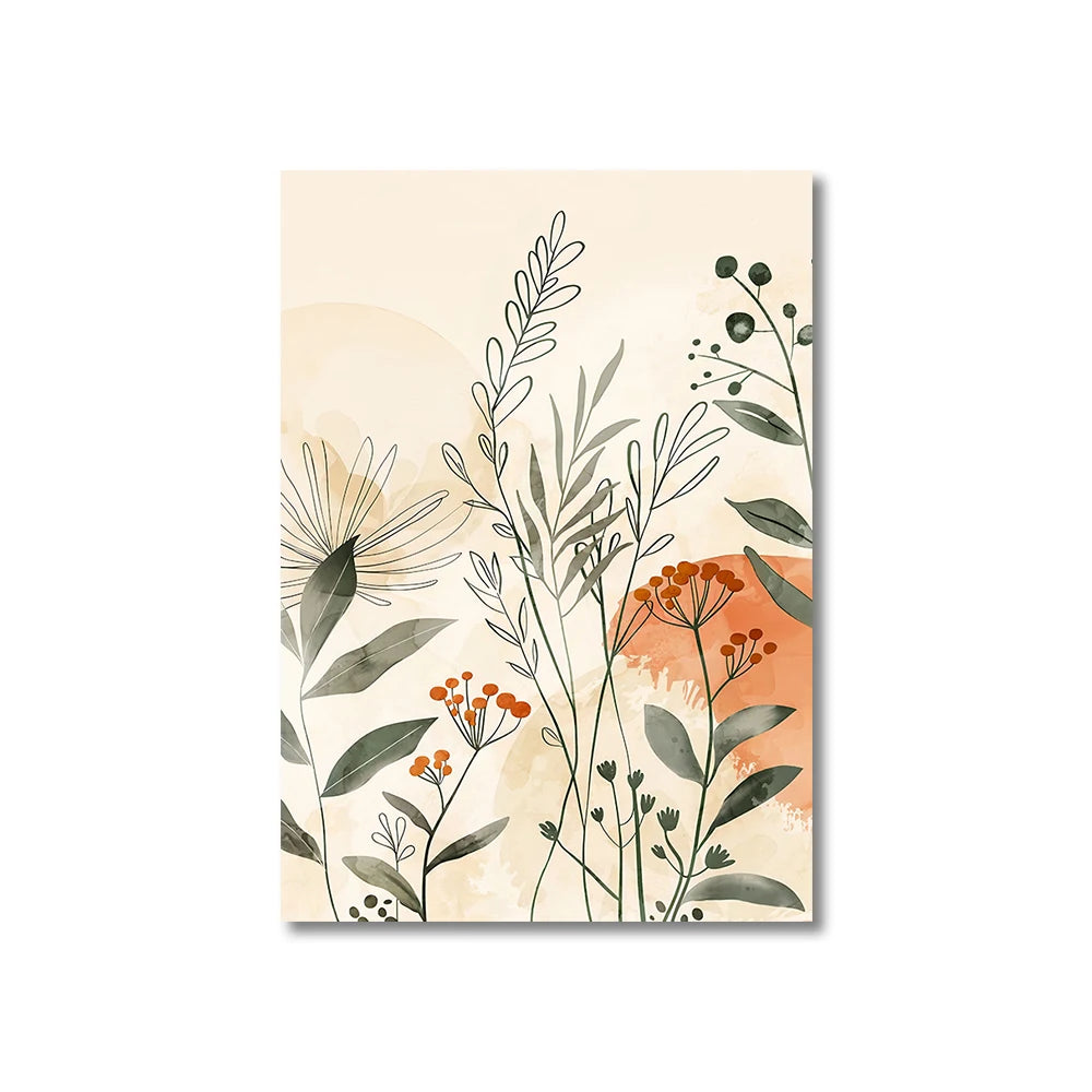 3-Piece Floral Abstract Canvas Wall Art Set – Modern Botanical Prints