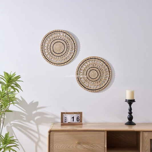 Handwoven Straw Wall Hanging – Aesthetic wall Decor