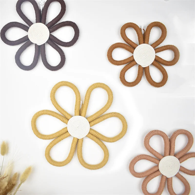 Handwoven Daisy Flower Wall Hanging – Kids & Nursery wall Decor