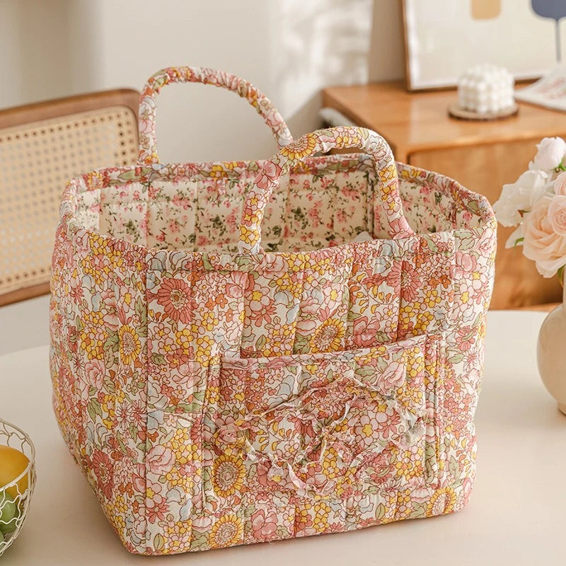 Foldable Cotton Storage Basket – Multi-Purpose Organizer & Laundry Hamper