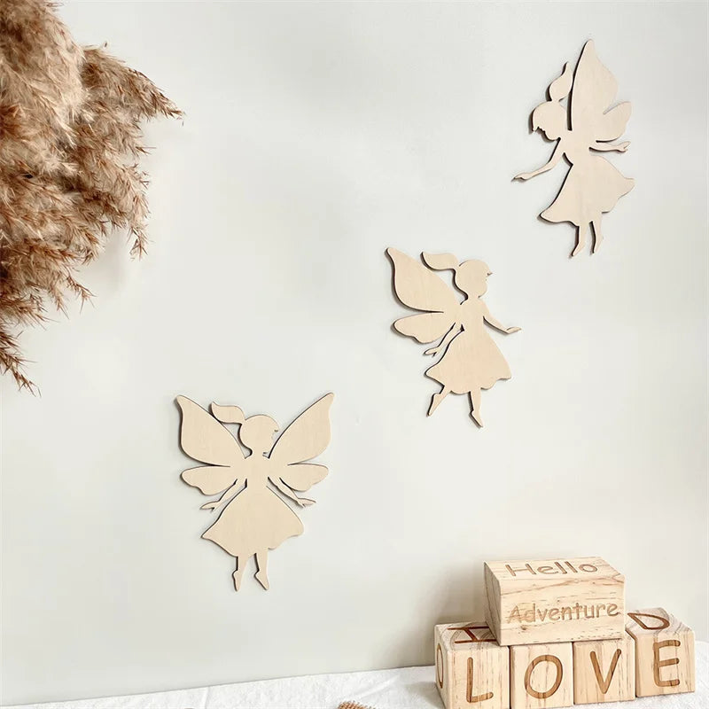 Nordic Wooden Fairy Wall Stickers – DIY Kids Room & Nursery Décor Set