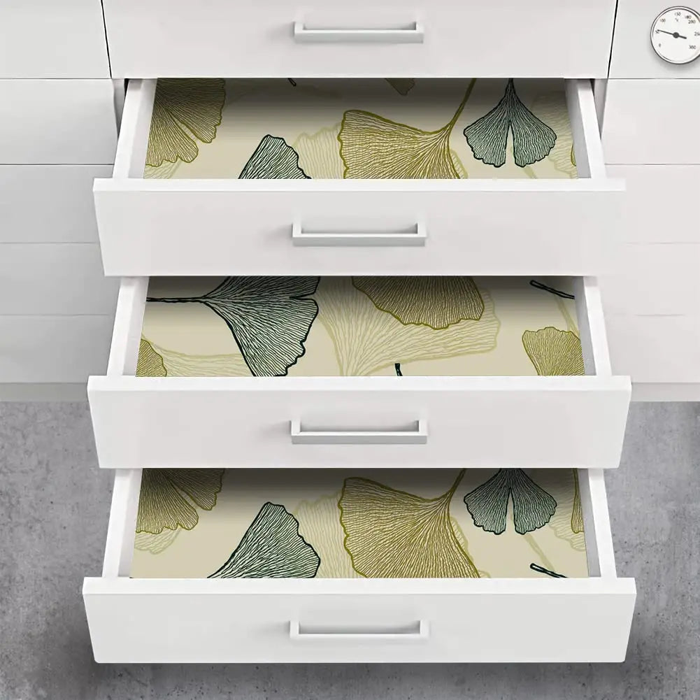 Ginkgo Leaf Peel & Stick Wallpaper – Removable Floral Vinyl Décor for Cabinets & Furniture