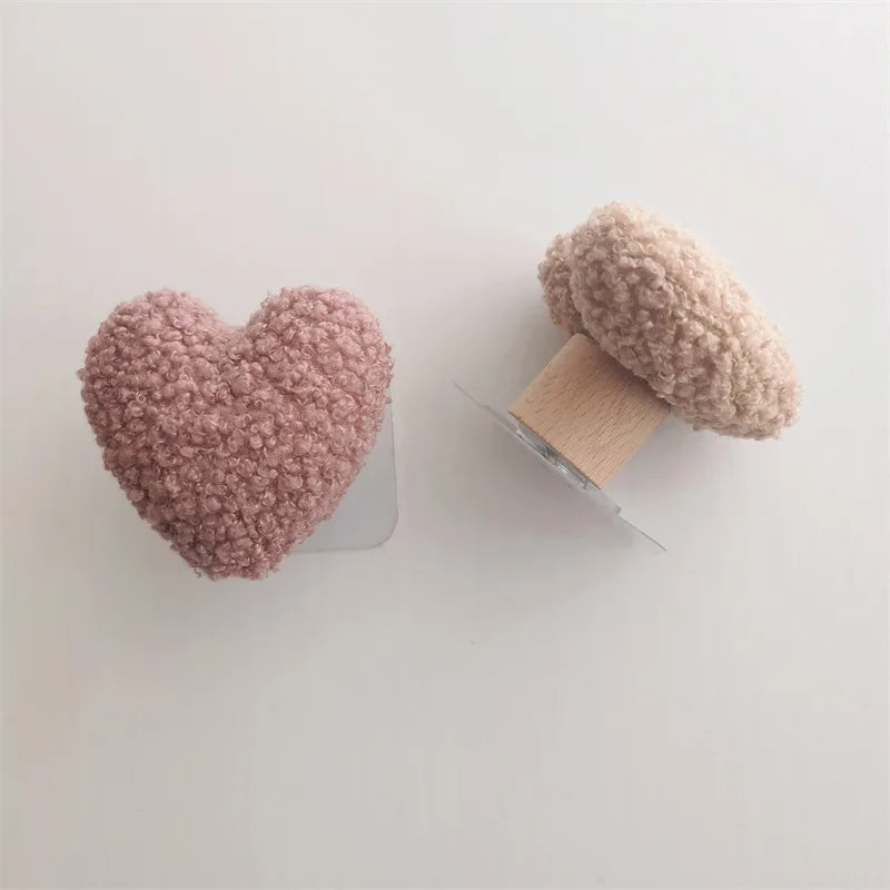 Love Heart Wooden Wall Hook – Nordic Kids Room Sticky Organizer Hook