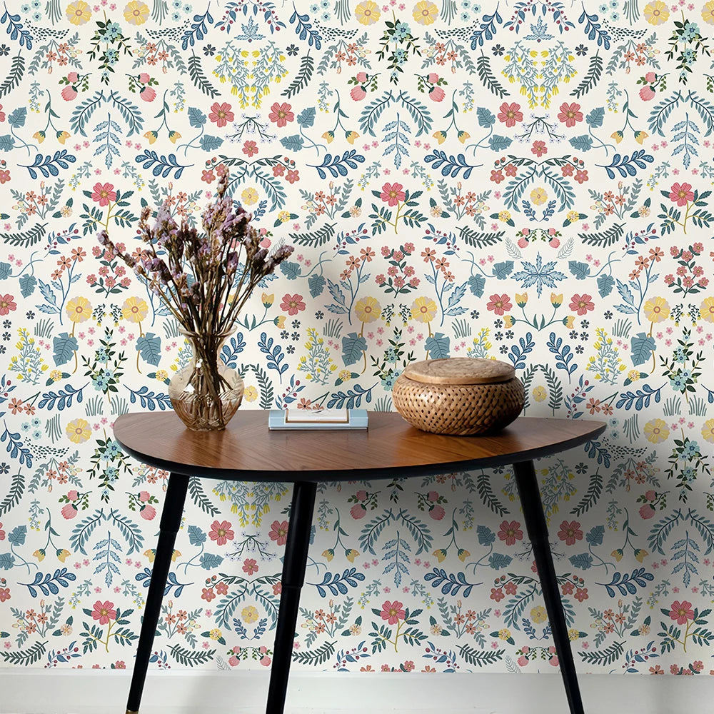 Classic Floral Peel & Stick Wallpaper – Waterproof PVC