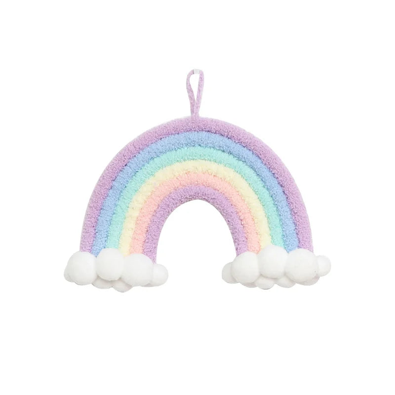 Boho Woven Daisy Rainbow & Butterfly Wall Decor – Nursery Hanging Ornament