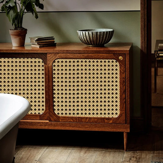 Classic 3D Rattan Peel & Stick Wallpaper – Waterproof PVC