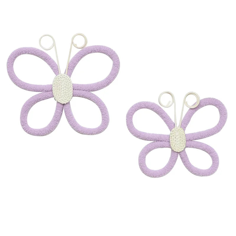 Boho Woven Butterfly Wall Décor Set – Handmade Nursery & Girls Room Hanging