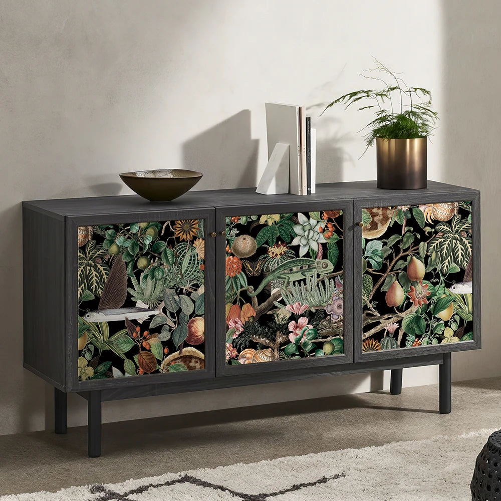 Green Botanical Peel & Stick Wallpaper – Waterproof Retro Tropics