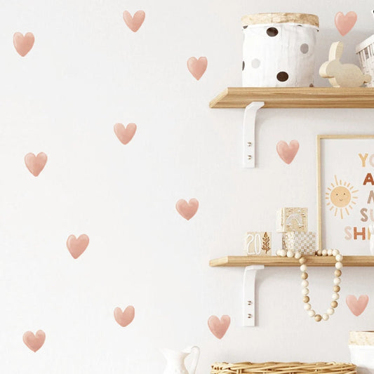 Pink Heart Cartoon Wall Decal – Girls Nursery Decor