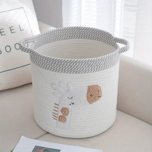 Giraffe Cotton Rope Storage Basket – Cute Multifunctional Organizer for Home
