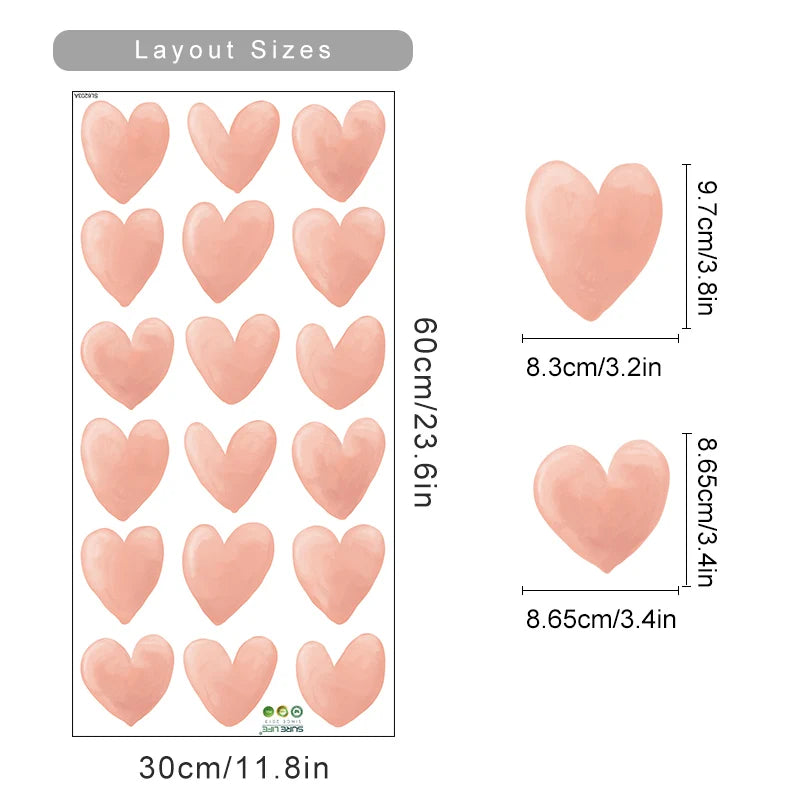 Pink Heart Cartoon Wall Decal – Girls Nursery Decor