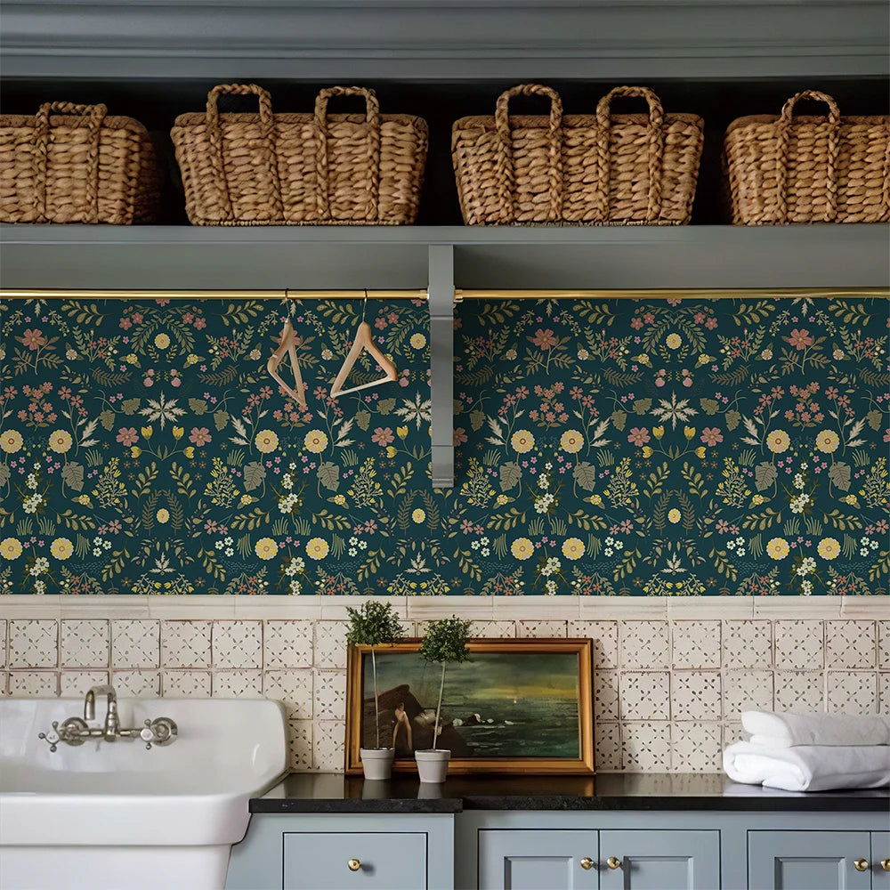 Classic Floral Peel & Stick Wallpaper – Waterproof PVC