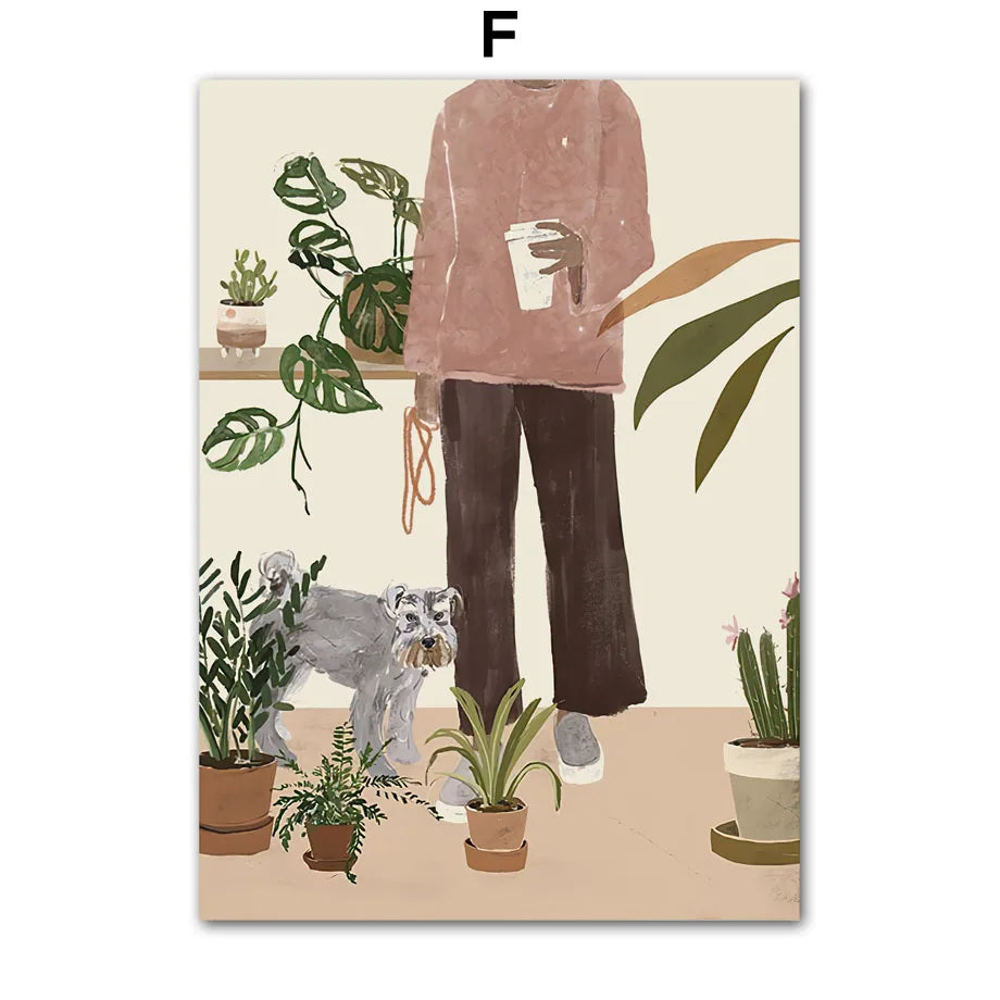 Abstract Girl Flowers Canvas Wall decore – Nordic Living Room Decor