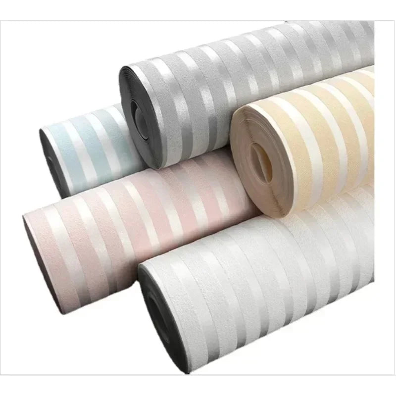 Modern Vertical Stripe Wallpaper – Pink & Blue Elegant Wall Decor
