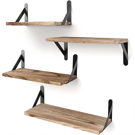 Wood Floating Wall Shelves – Modern Mounted Display Shelf