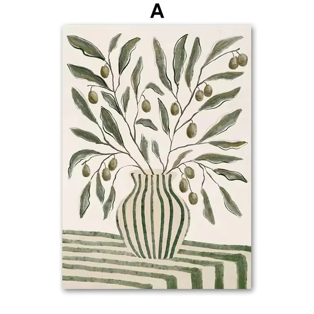 Abstract Girl & Floral Vase Canvas Wall decore – Modern Living Room Decor