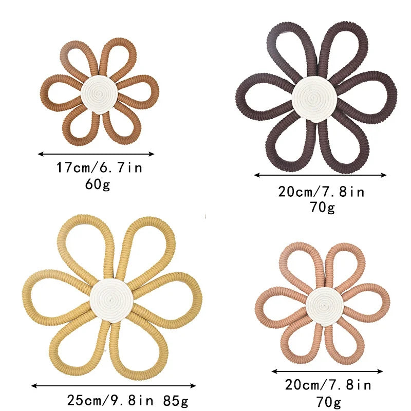 Handwoven Daisy Flower Wall Hanging – Kids & Nursery wall Decor