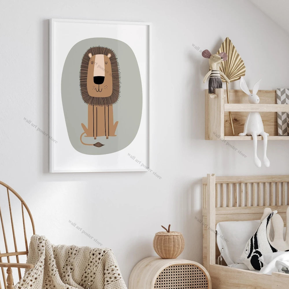 3-Piece Safari Animal Nursery Wall Art – Boho Jungle Prints