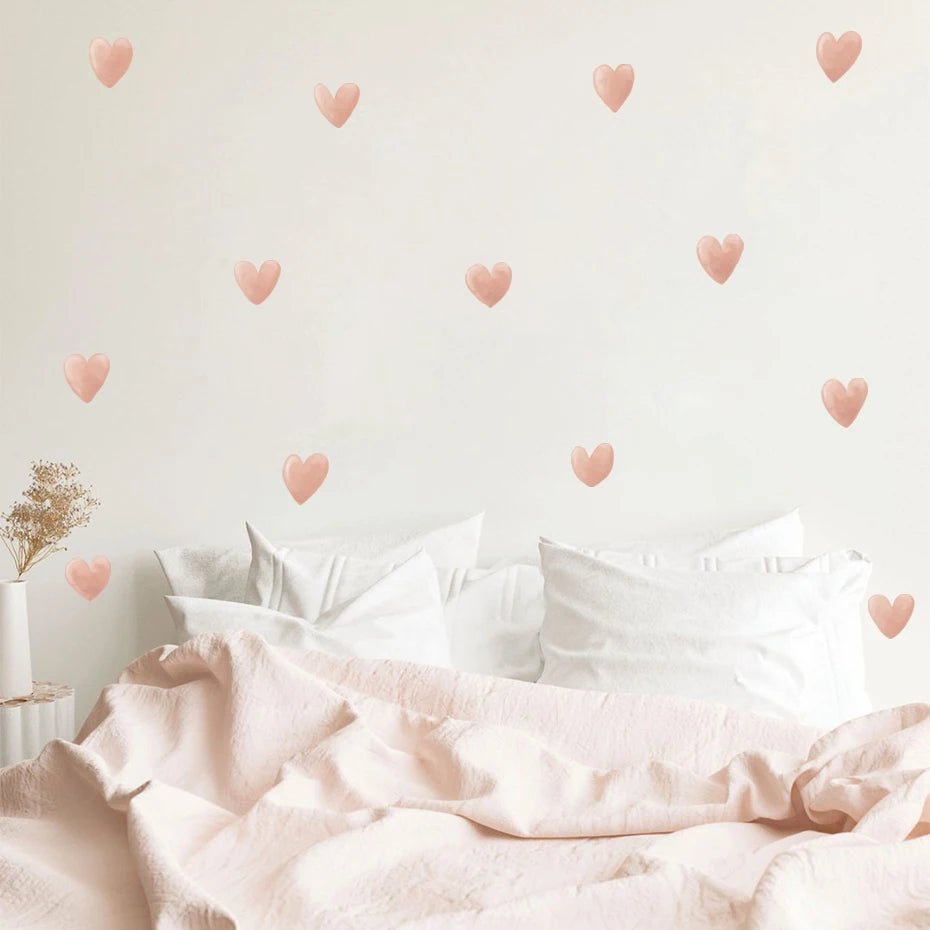 Pink Heart Cartoon Wall Decal – Girls Nursery Decor