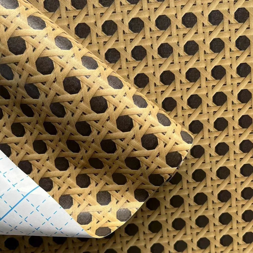 Classic 3D Rattan Peel & Stick Wallpaper – Waterproof PVC